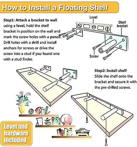 Flydende Hyldebeslag Heavy Duty Blind Support Beslag 6 stk.