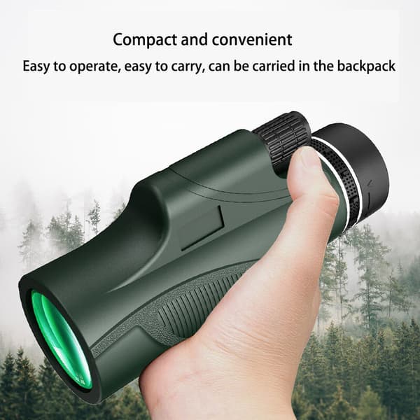 Bærbar monokulær kikkert 10/12 × 50 stor okular full optikk