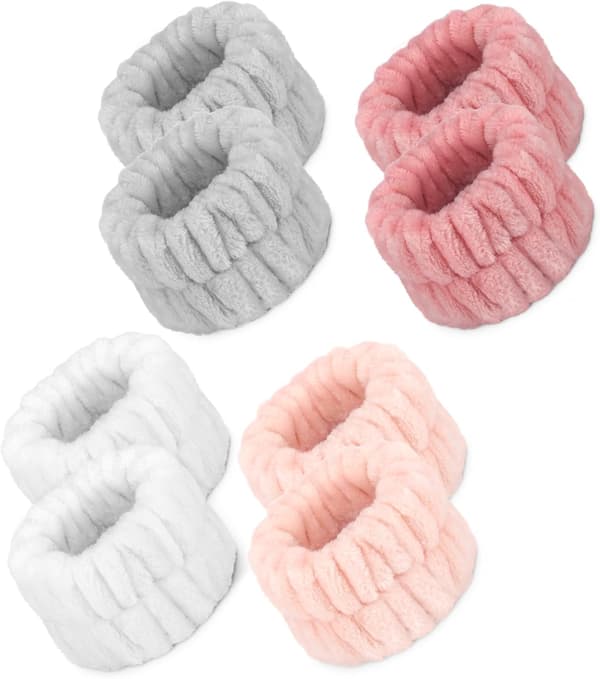 8 stk Mikrofiber Spa Håndleddsbånd for ansiktsvask, Håndleddstørklær for kvinner for ansiktsvask, Absorberende ansiktsvask Håndleddsbånd