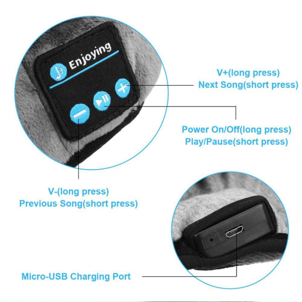 bluetooth 5.0 øjenmaske søvnheadset, musik 3d søvnmaske bluetoo