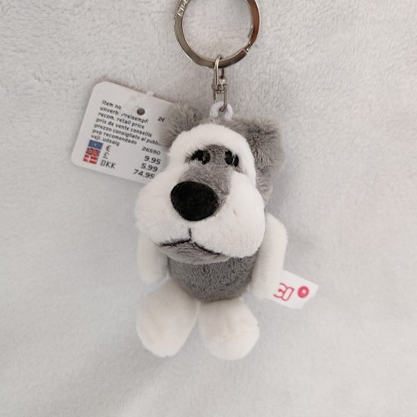 Plushleksak, väska-hänge, nyckelring, små presenter, schnauzer-hänge
