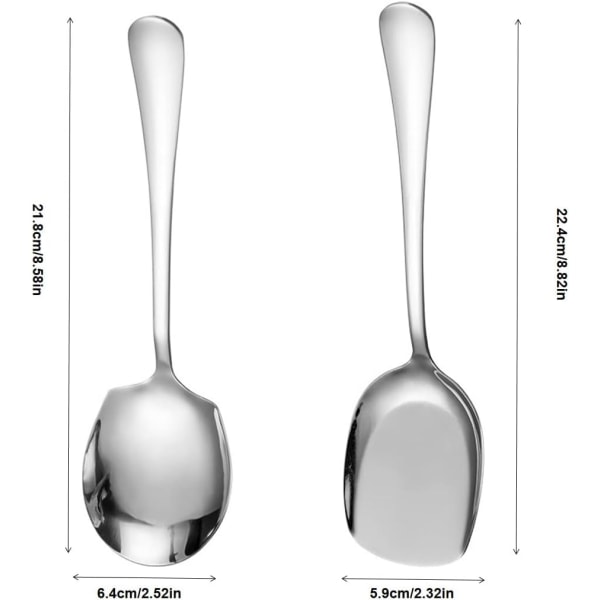 2 Stora Skedar i Rostfritt Stål, Serveringsskedar för Hotellmåltider