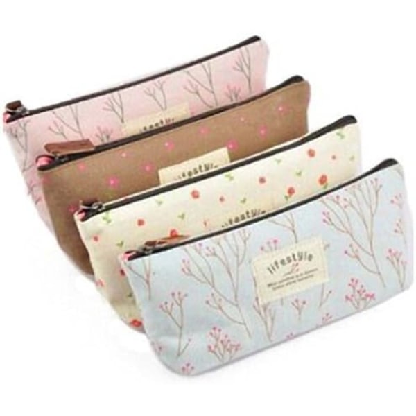 Canvas Pen Bag Pencil Case, Set of 4