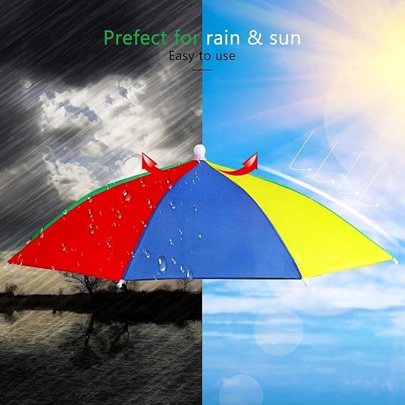 Parasolhat, 2 stk. Regnbue Parasol Solhat Fiskeri Parasol