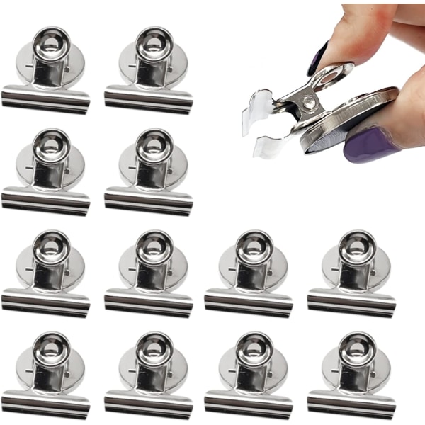 12-pack silver magnetiska clips, rund magnetisk whiteboardklämma DXGHC