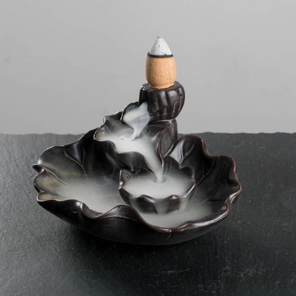 1 stycke keramiska prydnadsföremål medelstort lotusblad backflow rökelse b