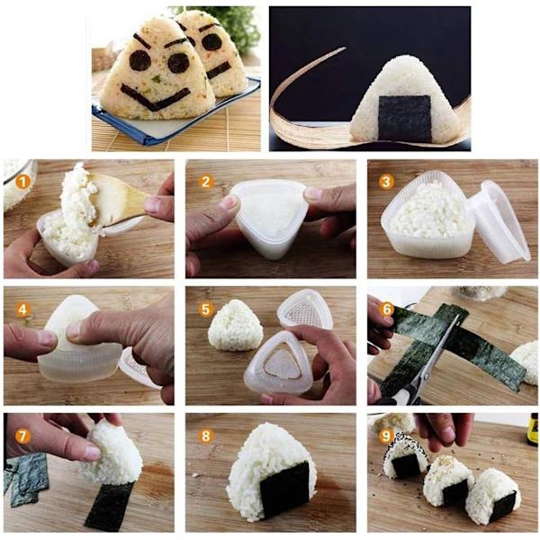 4 triangulära sushiformar sushiformar lökrisformar DIY-verktyg