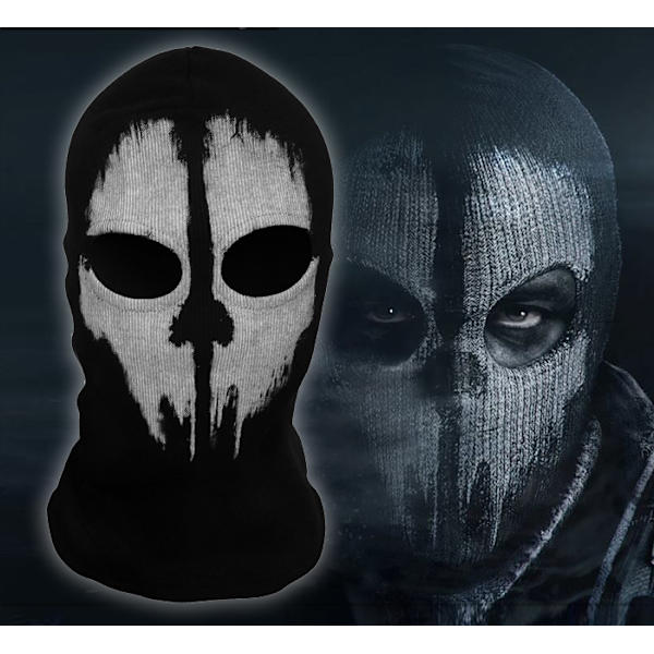 Spök Mask - Balaclava Motorcykel Paintball One Size Färg Svart