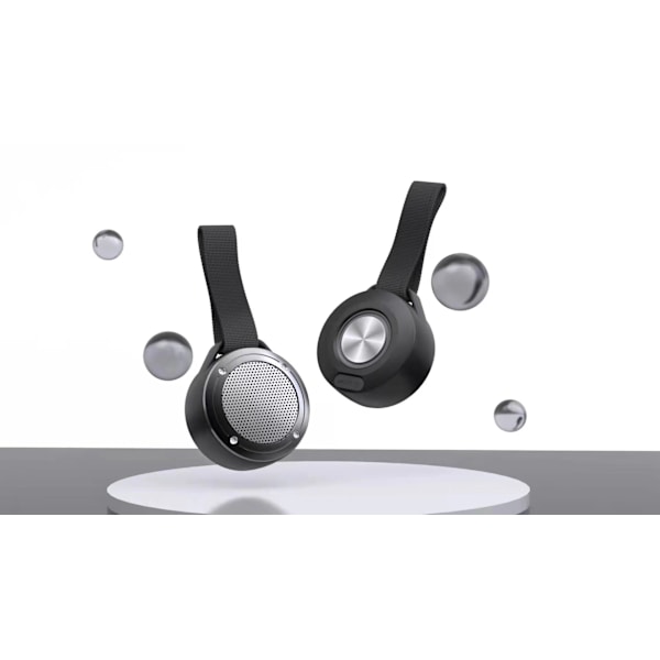（Svart）1 st Mini Bluetooth-högtalare Vattentät Stereo Subwoofer Wi