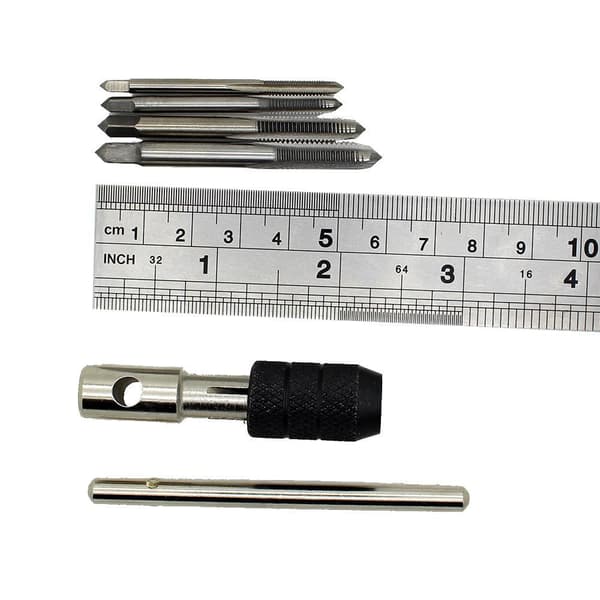 4 stk. Håndlige Straight Flute Taps Sæt M3, M4, M5, M6 Stål