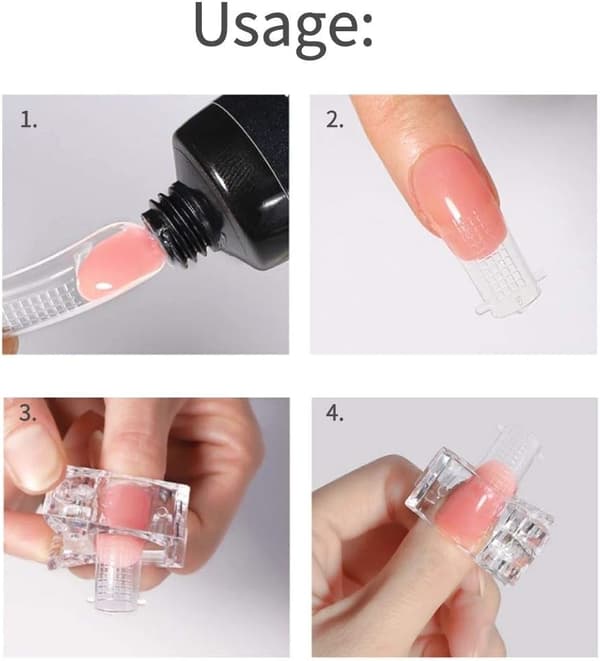 10 st nya nagelkonst kristallklämmor förlängda nagelformar fixerade fototerapi