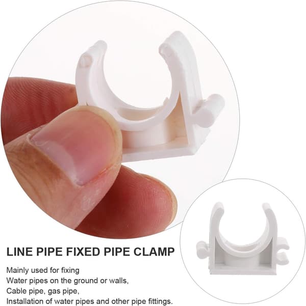 200 stk PVC vannrørklemmer U-brakett for PEX-rør Plasttilbehør