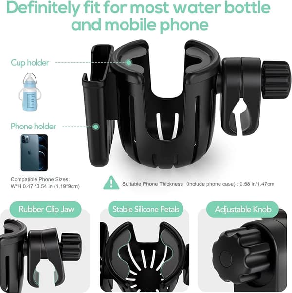Vagnkopphållare, Universal 2 i 1 Vagnkopphållare med Mo