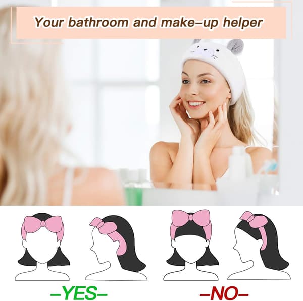 4 stk. Makeup Spa Pandebånd Dyr Pandebånd til Ansigtsvask