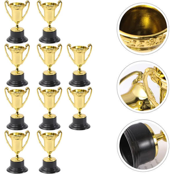 10 stk Mini Vinnerpriser Trofé Belønninger Plast Trofé Mod