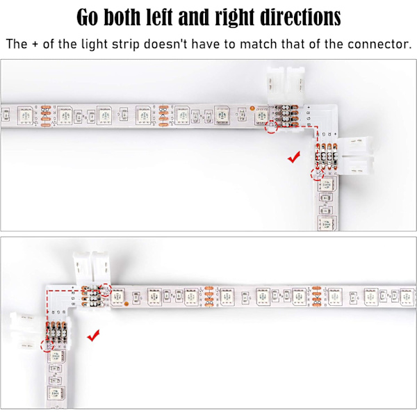 4-pins 10mm RGB Fargerik LED Lyslist PCB Adapterkort Loddefri