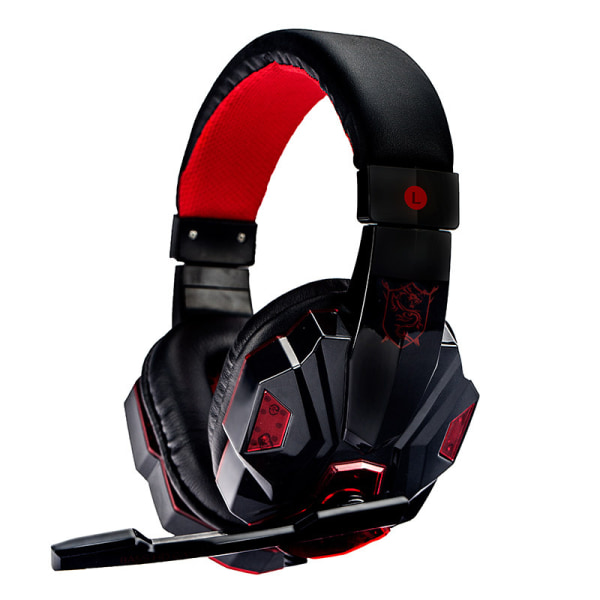 Blå Stereo Gaming Headset med Belysning, Ledning, DXGHC