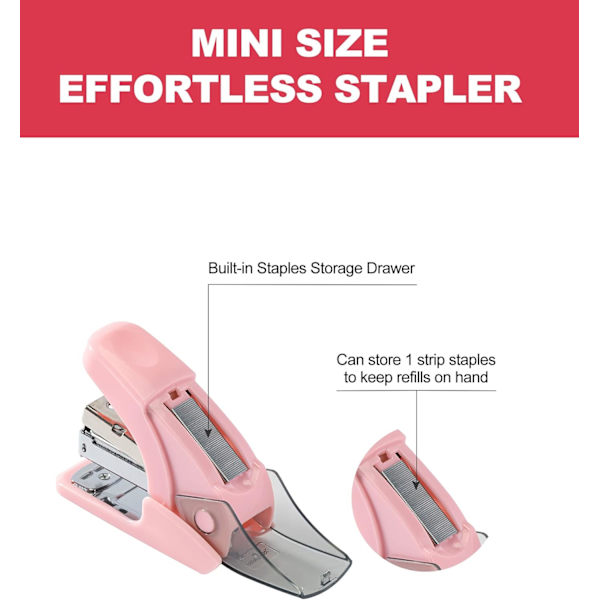 Smidig Mini Häftapparat Set, 20 Ark Kapacitet, Integrerad Avtagare