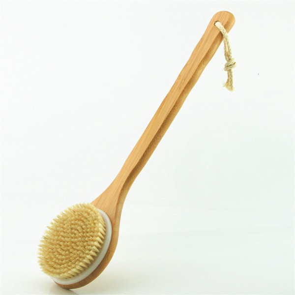 Kropsbørste - Dry Back Brush - Bambus Wood Bath Brush - Natural Br