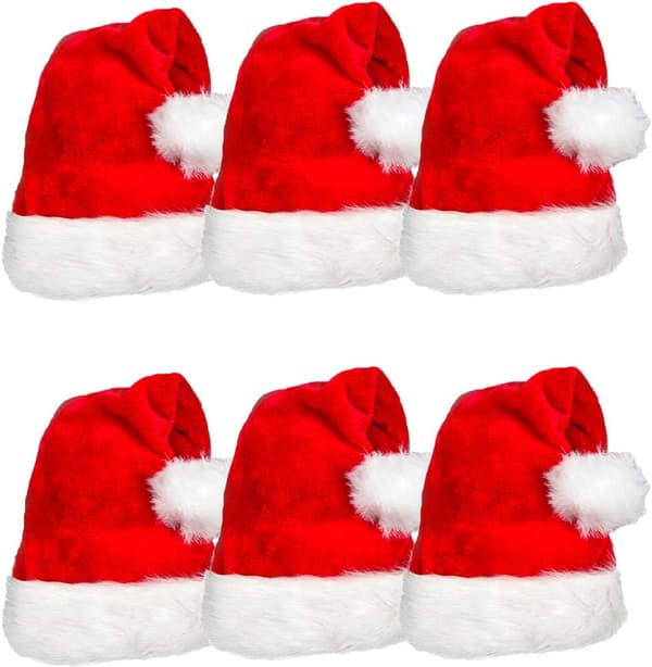 6-delt lang uld julehat julefest hat til voksne