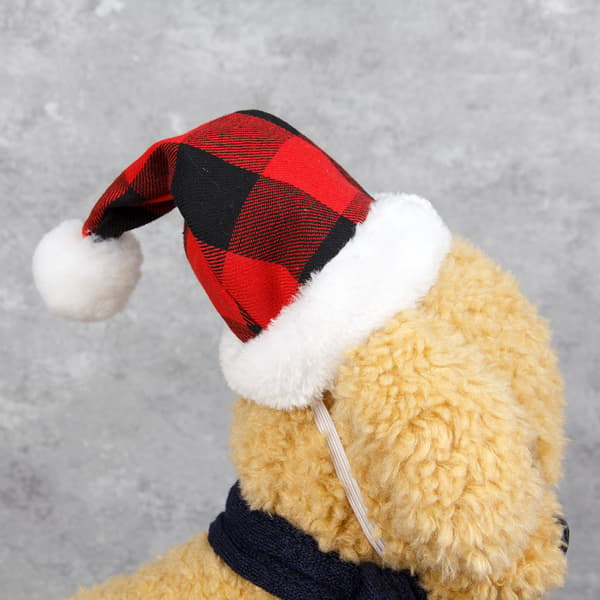 2 stk. Tartan Julehatte til kæledyr Julepynt Hunde Sm