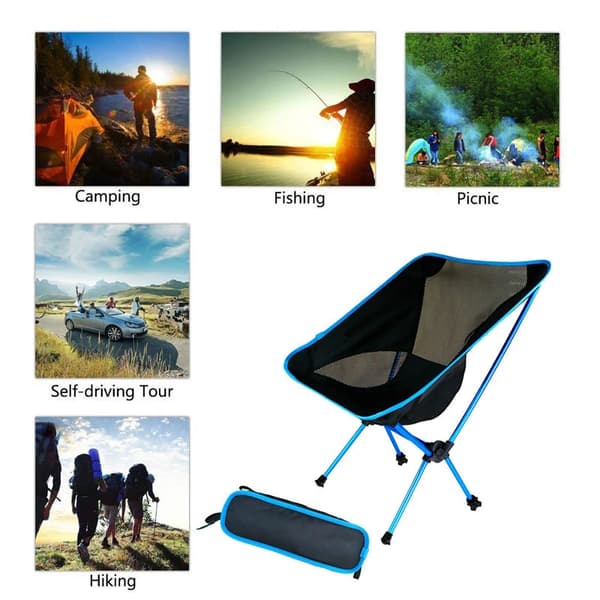 Ultralet Foldbar Udendørs Ryglæn Stol Superhård Campingstol