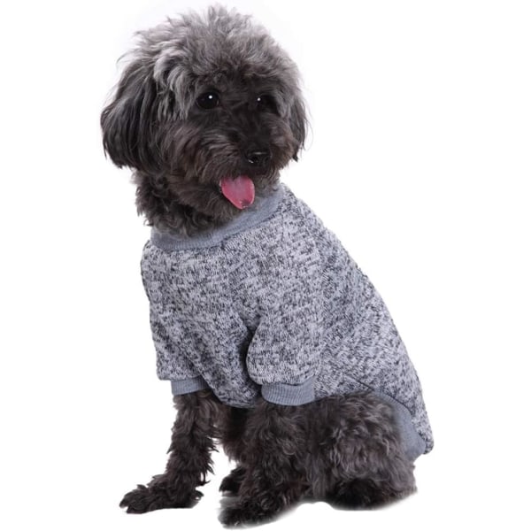 Grå, stor, hundkläder för husdjur Hundtröja Mjuk Förtjockning Varm valp D