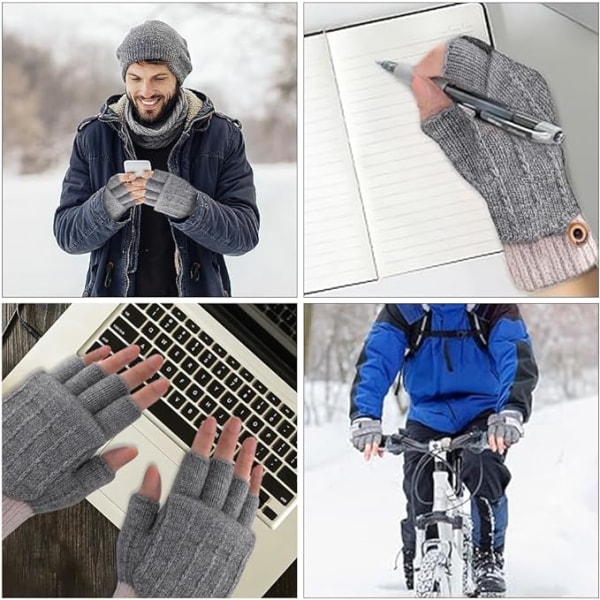 Damkonvertibla handskar, fingerlösa vantar Vinter Touch Scree