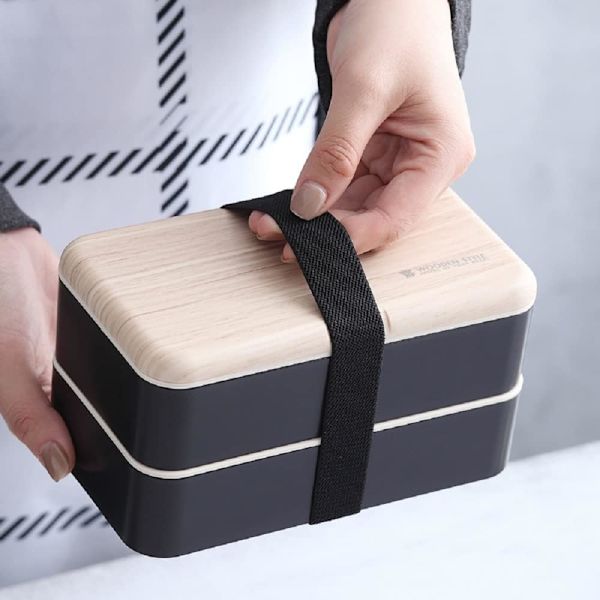 Japansk Stil 2-lags Børne Bento Box til Børn, Voksne, Arbejde, Skole