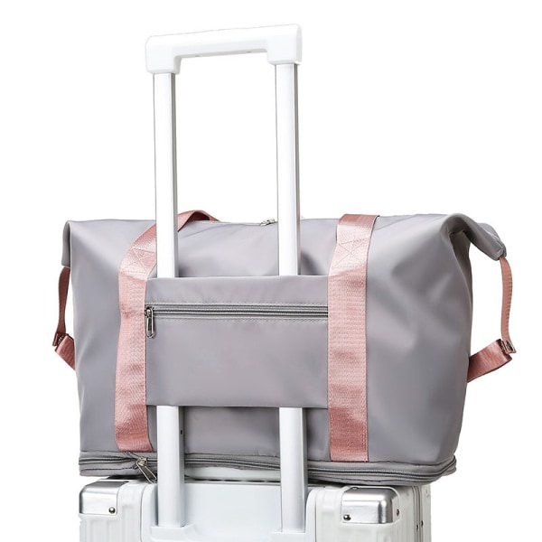 Vikbar resväska med stor kapacitet, expanderbar weekendväska i nylon