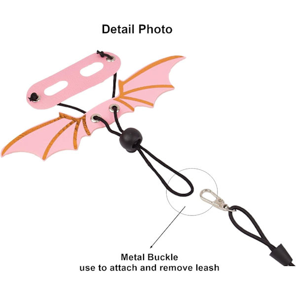Lizard Sele Harness, 3 Størrelser Læder Ving Lizard Sele med De