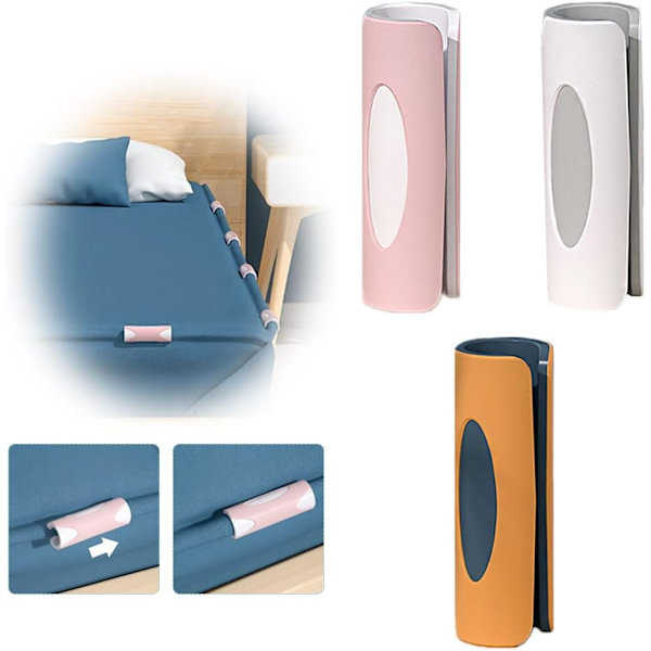 (6×1.7cm, Oransje+Rosa+Hvit) 18 STK Dyne Klips, Dynetrekk Klips