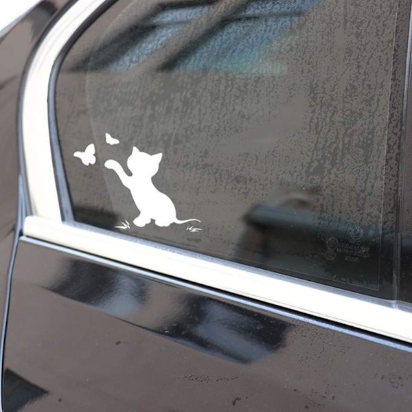 2 stk. Kat Bilsticker Sjove Køretøjs Dekal Bilsticker Bilstrimmel