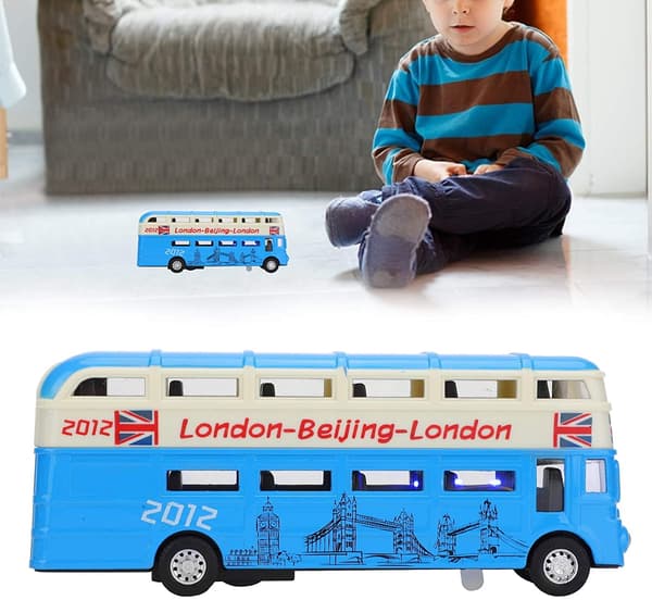 Dubbeldäckarbussmodell, Barn Dubbellagers Bussleksak Simulering