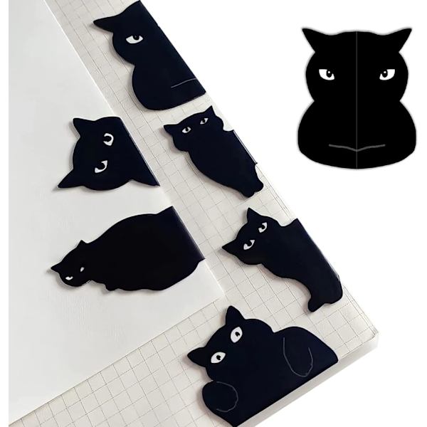 Magnetiskt bokmärke, Nyfiken katt färg svart, Original bokmärke DXGHC