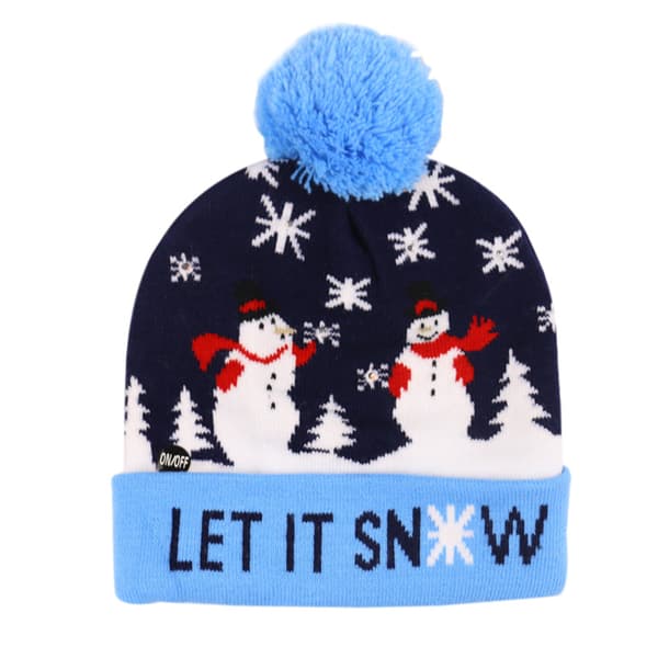 2 Stykker Jule LED Lysende Beanie Hat Ugly Sweater Strikket Hat