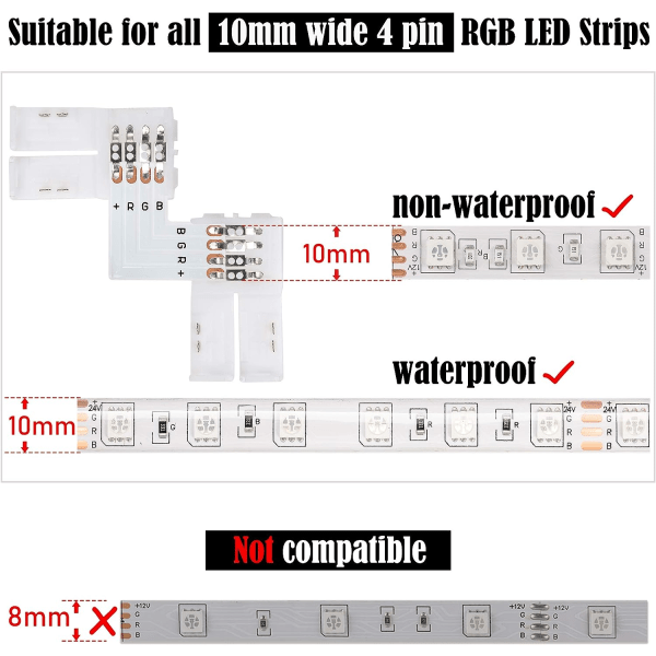 4-bens 10mm RGB Farvet LED Lysstang PCB Adapterkort Loddefri