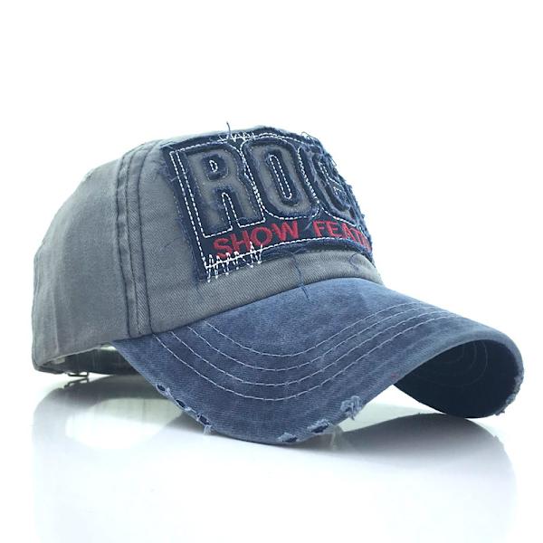 ROCK Broderte baseballcaps Bomullsduck caps Utendørs solhatt