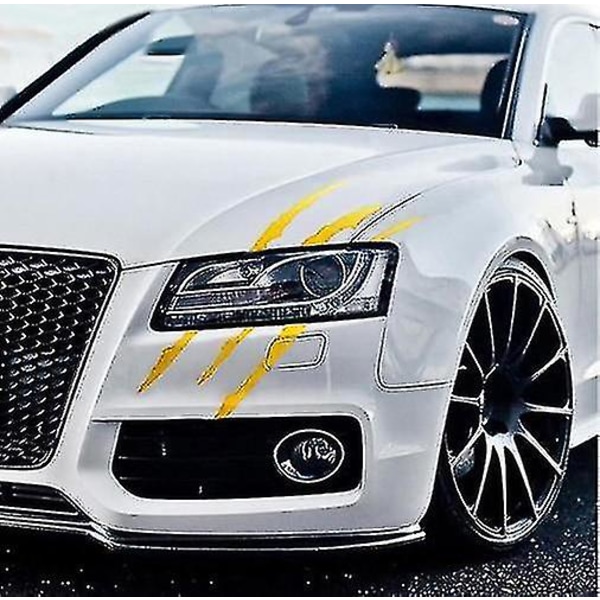 5 stk. Auto Bilklistermærker, Reflekterende Monsterklo Scratch Stripe M