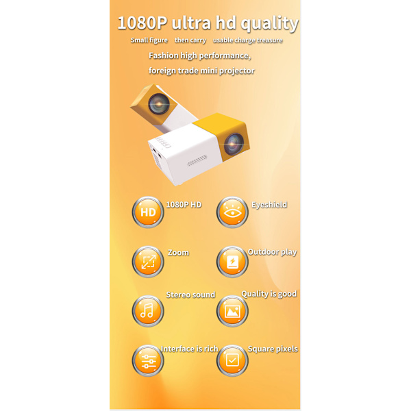 LED-kotikonttori YG300-projektori HD 1080P Mikro Mini-projektori