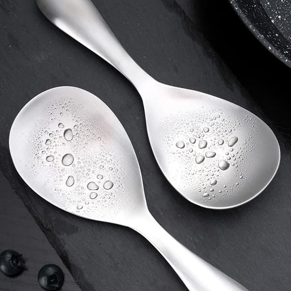 Serveringsske, 304 rustfrit stål ske, risotto ske, stor cu