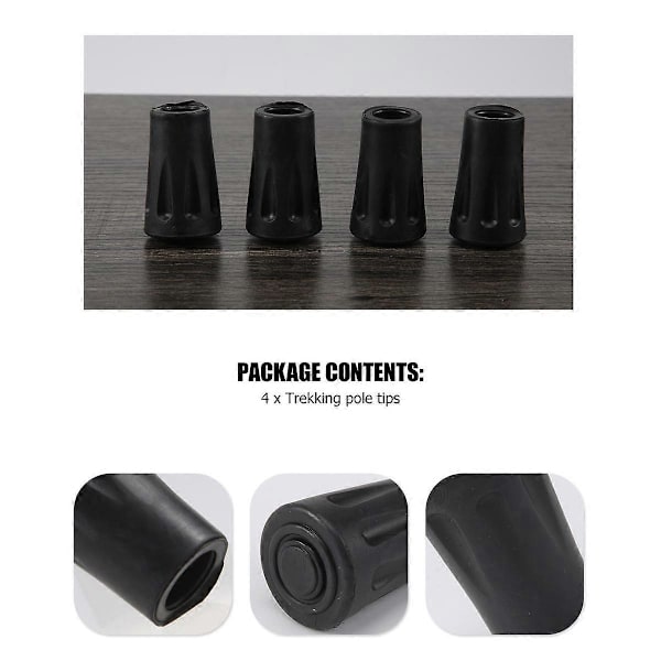 4 kpl Vaihtoehtoiset kumikärjet vaelluskeppeille 4cm