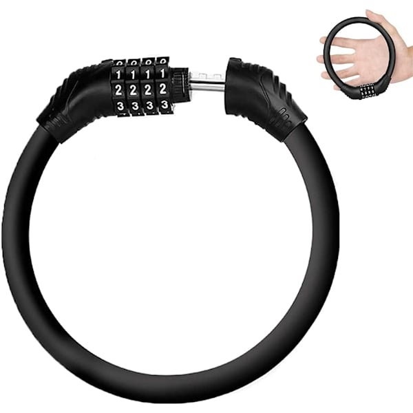 Cykel Lås, Stål Kabel Cykel Lås, Mini Cykel Lås, Sort Cykel Lås