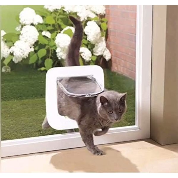 Microchip-styrd kattlucka med 4 positioner, låsbar kattlucka för DXGHC