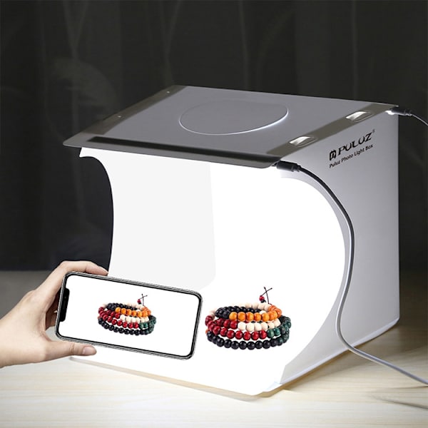 20 cm:n taittuva kannettava 1100LM valokuvausvalaisin, 2 LED-paneelia
