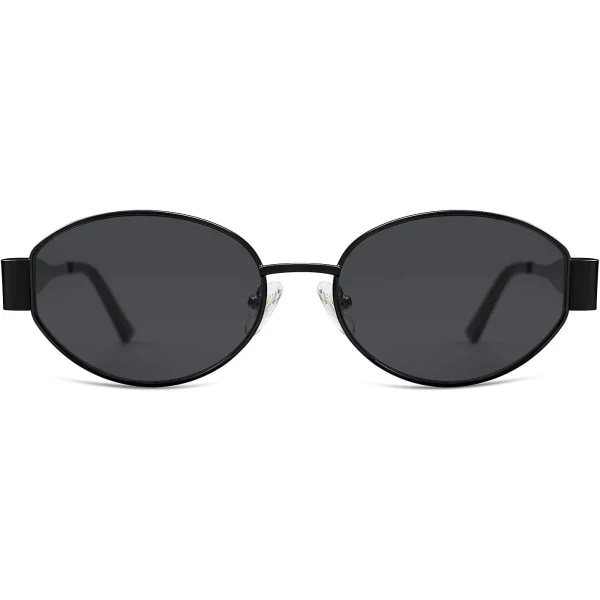 SOJOS Retro Oval Aurinkolasit yhteensopivat naisille ja miehille Trendikkäät aurinkolasit Klassiset sävyt UV400-suoja SJ1217_SSDLV DB Shiny Black-Grey