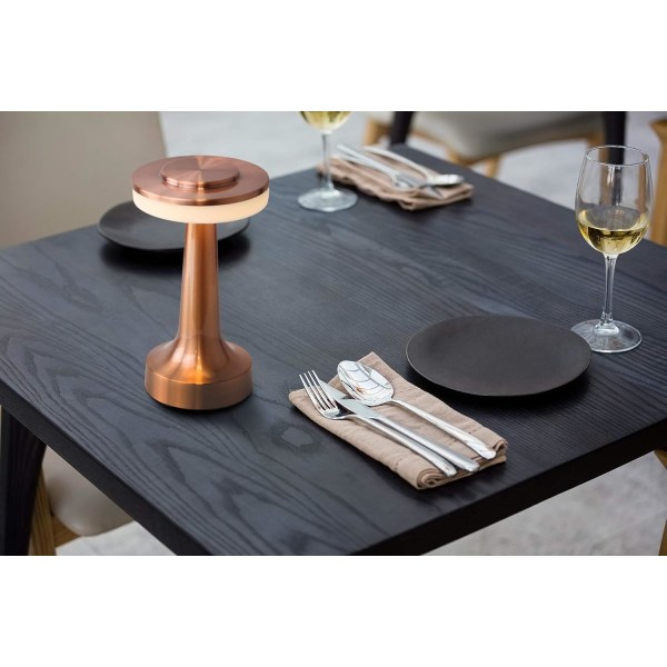 1 stk. Rose Gold Bærbar LED Skrivebordslampe med Berøringsfølsom Sensor, 3 Lysstyrker