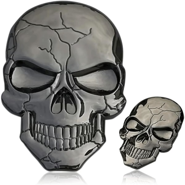 Bildekal - 3D Metal Skull Autotillbehör för bildekaler