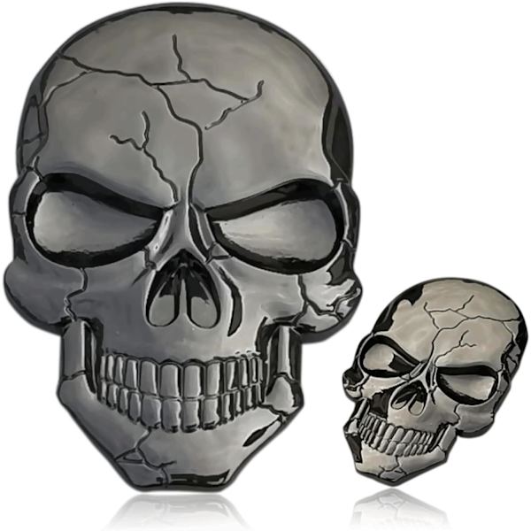 Bilsticker - 3D Metall Skalle Biltillbehör för Bilstickers