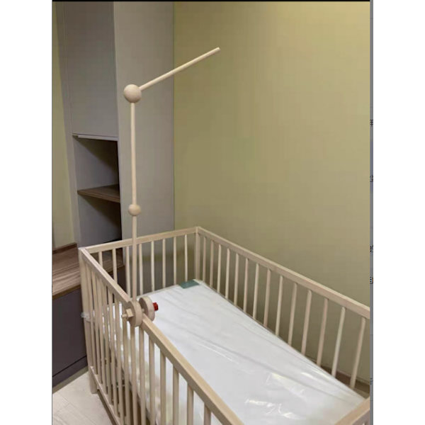 27 Tommer Træ Baby Seng Bevægelig Arm Baby Bøg Seng Klokke Stativ Hangi